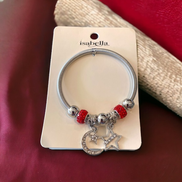 New Moon & Star Dangle Charm Bracelet/Bangle. Pick you color ❤️💙 - Picture 6 of 7